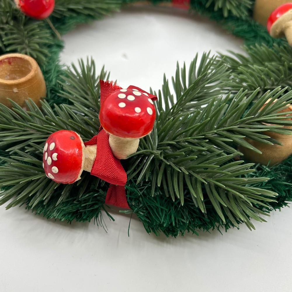 Vintage Swedish Mid Center Mushroom Table Candle Wreath Center Piece - Picture 4 of 13